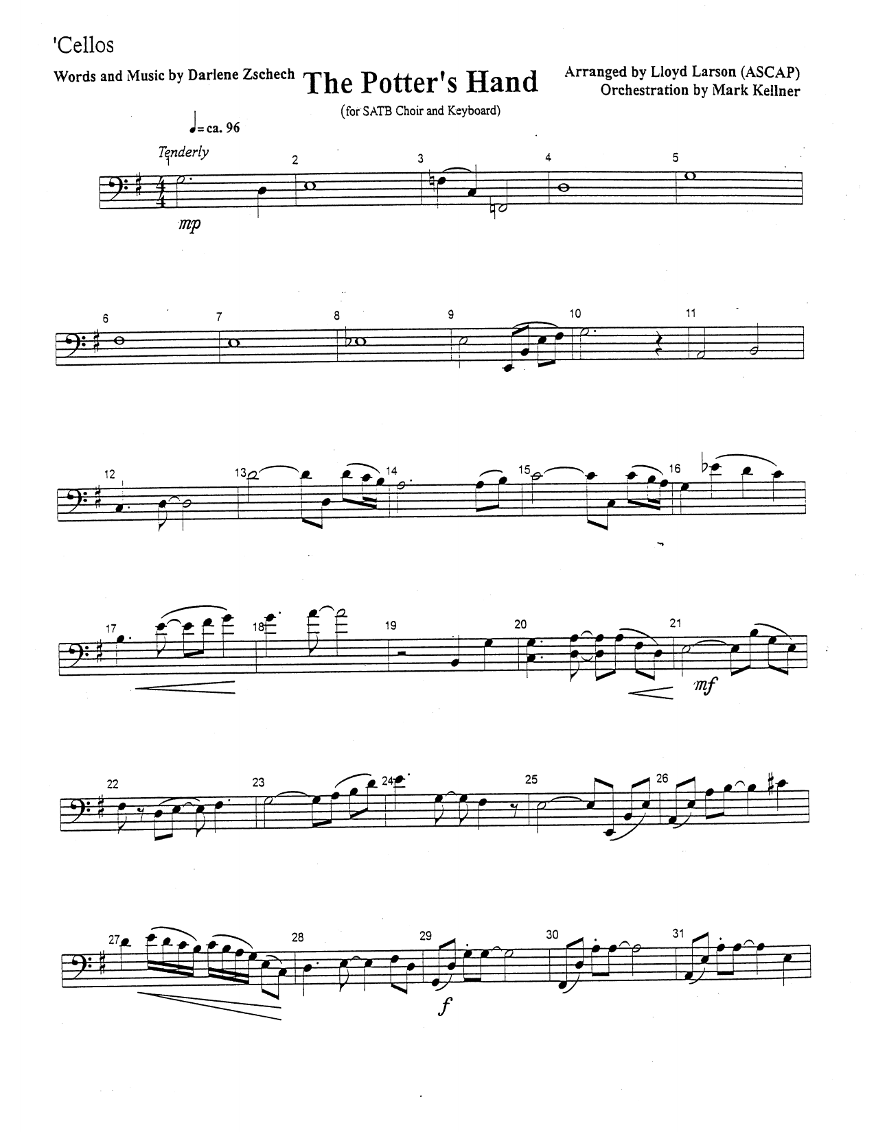 Learn to play Mark Kellner The Potter's Hand - Cello sheet music for Choir Instrumental Pak in minutes. Price: 69.9900$ Mark Kellner The Potter's Hand - Cello sheet music notes and chords arranged for Choir Instrumental Pak