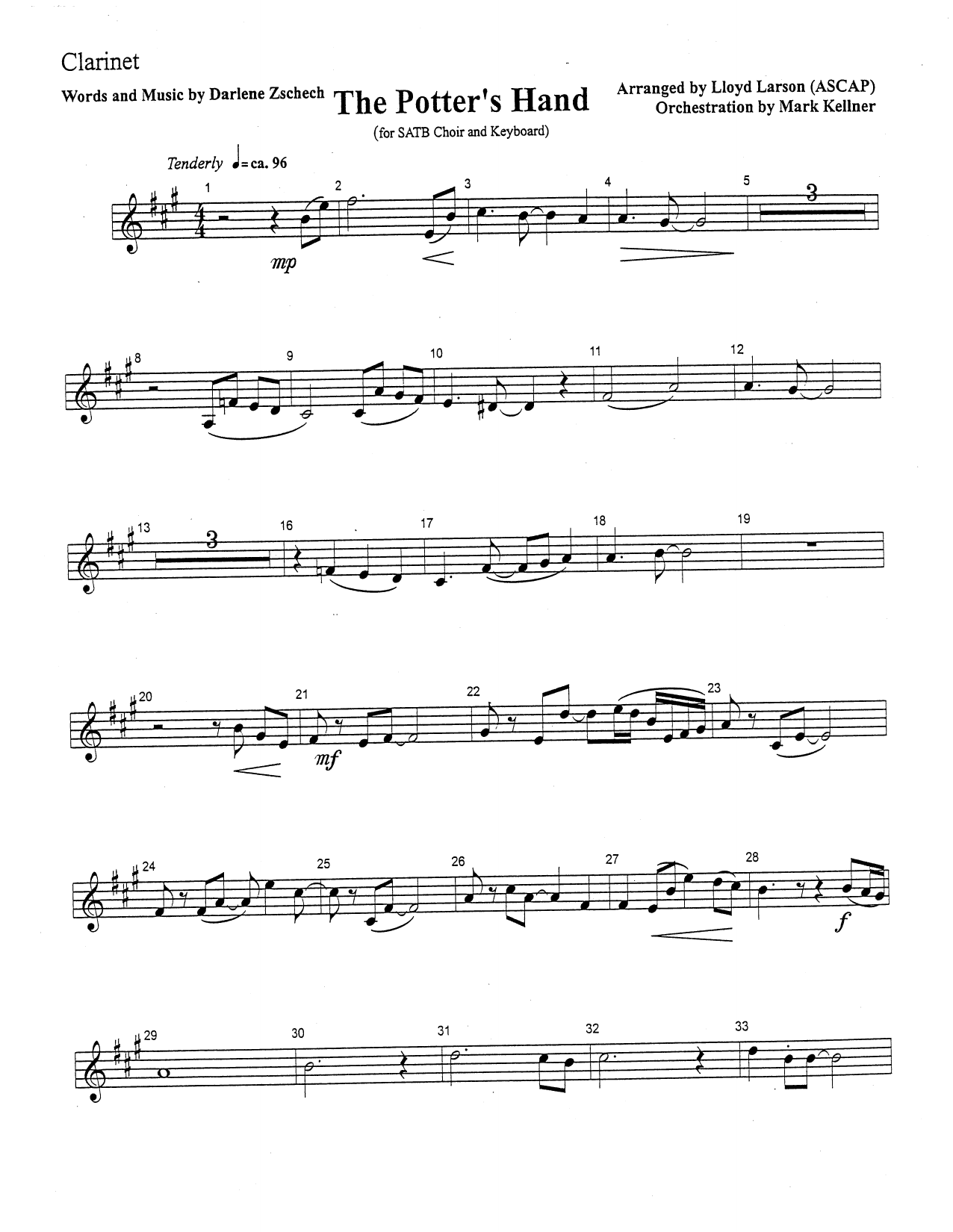 Learn to play Mark Kellner The Potter's Hand - Clarinet sheet music for Choir Instrumental Pak in minutes. Price: 69.9900$ Mark Kellner The Potter's Hand - Clarinet sheet music notes and chords arranged for Choir Instrumental Pak