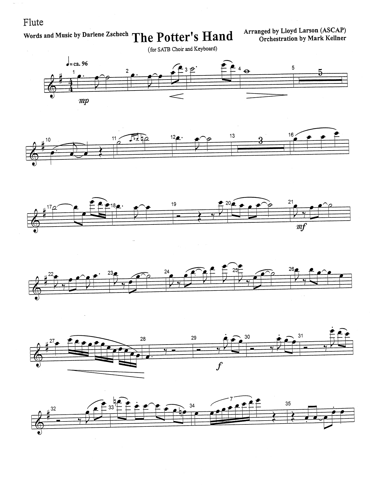Learn to play Mark Kellner The Potter's Hand - Flute sheet music for Choir Instrumental Pak in minutes. Price: 69.9900$ Mark Kellner The Potter's Hand - Flute sheet music notes and chords arranged for Choir Instrumental Pak