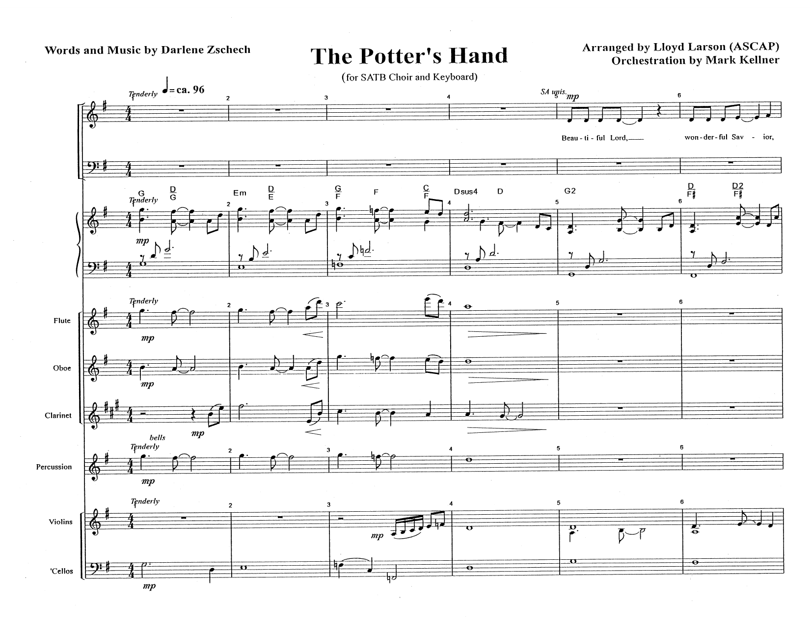 Learn to play Mark Kellner The Potter's Hand - Full Score sheet music for Choir Instrumental Pak in minutes. Price: 69.9900$ Mark Kellner The Potter's Hand - Full Score sheet music notes and chords arranged for Choir Instrumental Pak