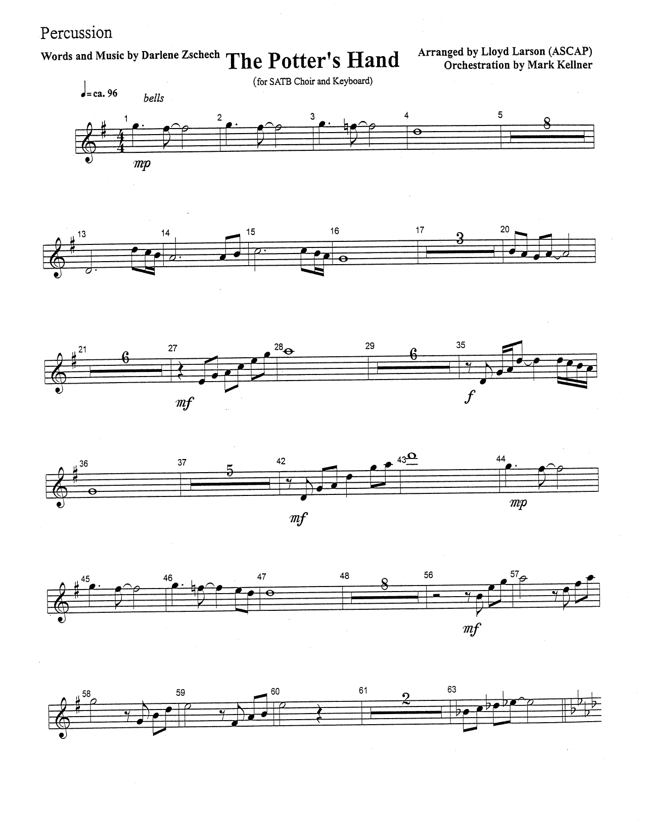 Learn to play Mark Kellner The Potter's Hand - Percussion sheet music for Choir Instrumental Pak in minutes. Price: 69.9900$ Mark Kellner The Potter's Hand - Percussion sheet music notes and chords arranged for Choir Instrumental Pak