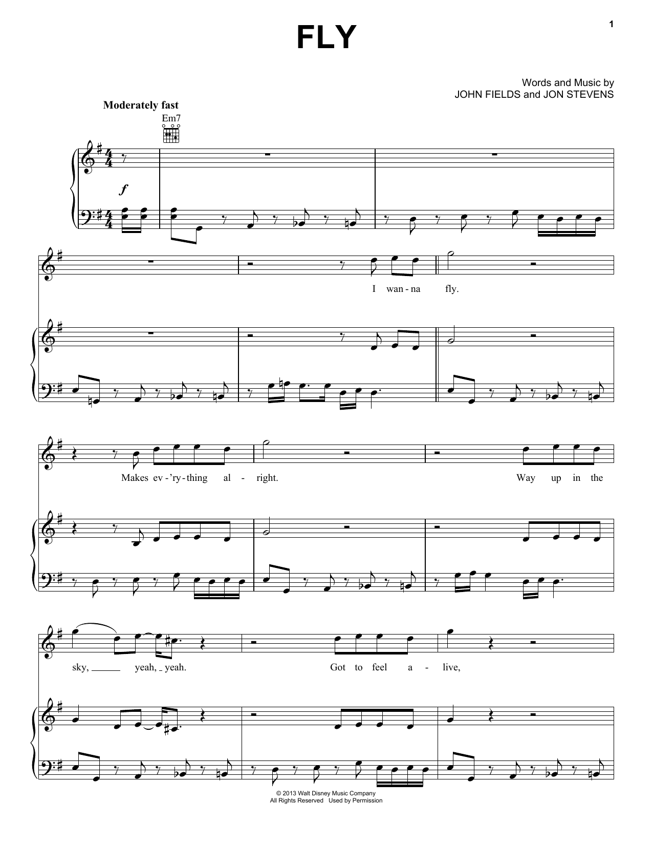 Mark Mancina Fly sheet music notes and chords. Download Printable PDF.