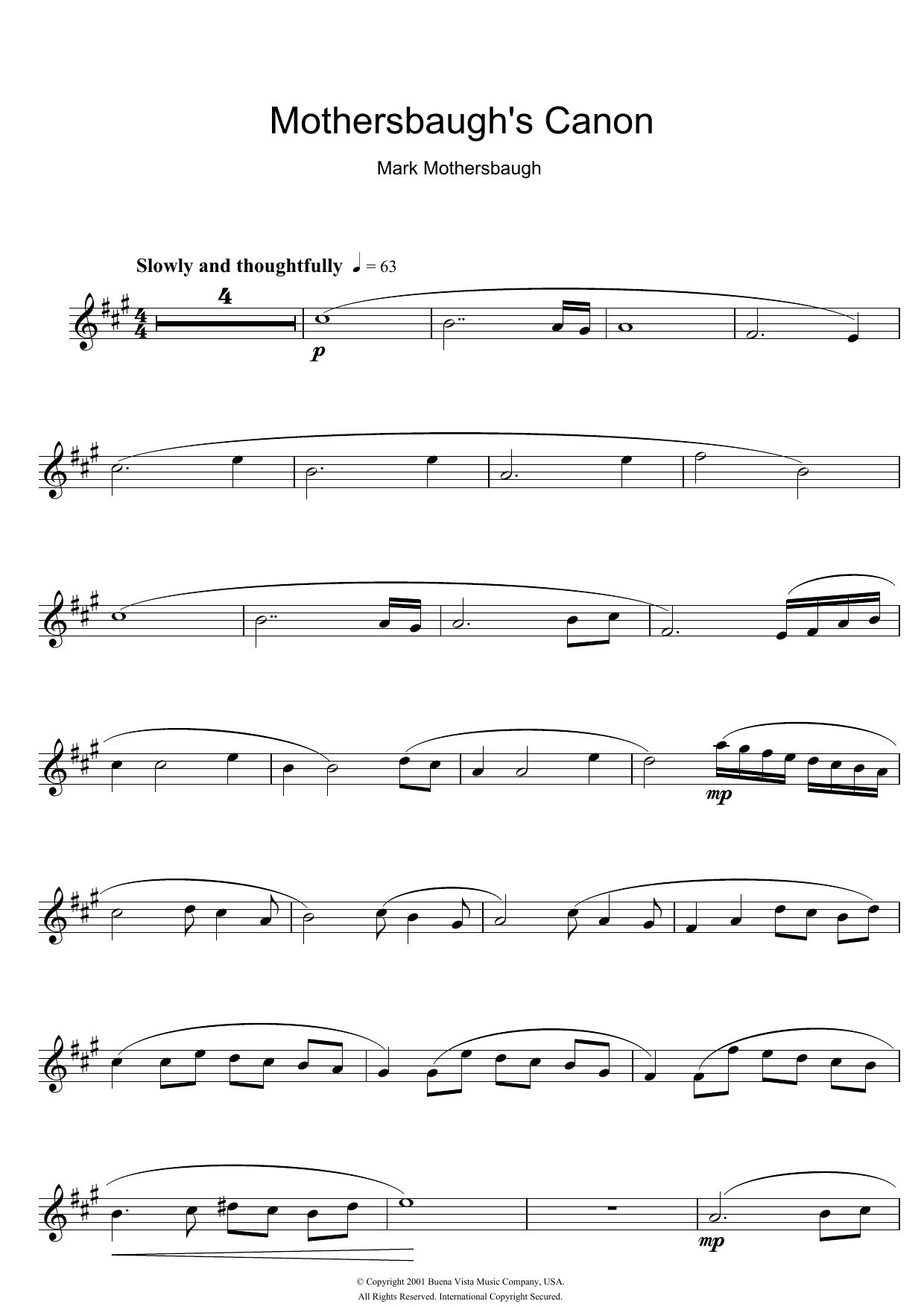 Learn to play Mark Mothersbaugh Mothersbaugh's Canon (from The Royal Tenenbaums) sheet music for Alto Sax Solo in minutes. Price: 6.9900$ Mark Mothersbaugh Mothersbaugh's Canon (from The Royal Tenenbaums) sheet music notes and chords arranged for Alto Sax Solo