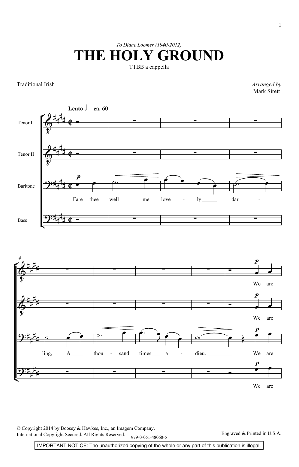 Mark Sirett The Holy Ground sheet music notes and chords. Download Printable PDF.