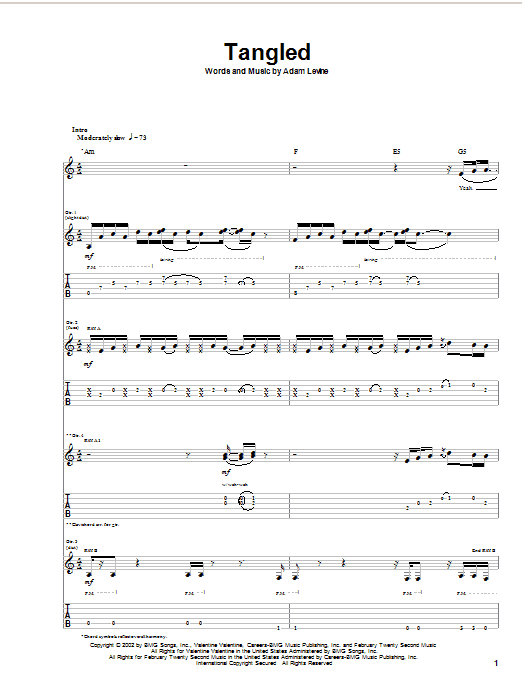 Learn to play Maroon 5 Tangled sheet music for Lead Sheet / Fake Book in minutes. Maroon 5 Tangled sheet music notes and chords. Download Printable PDF.