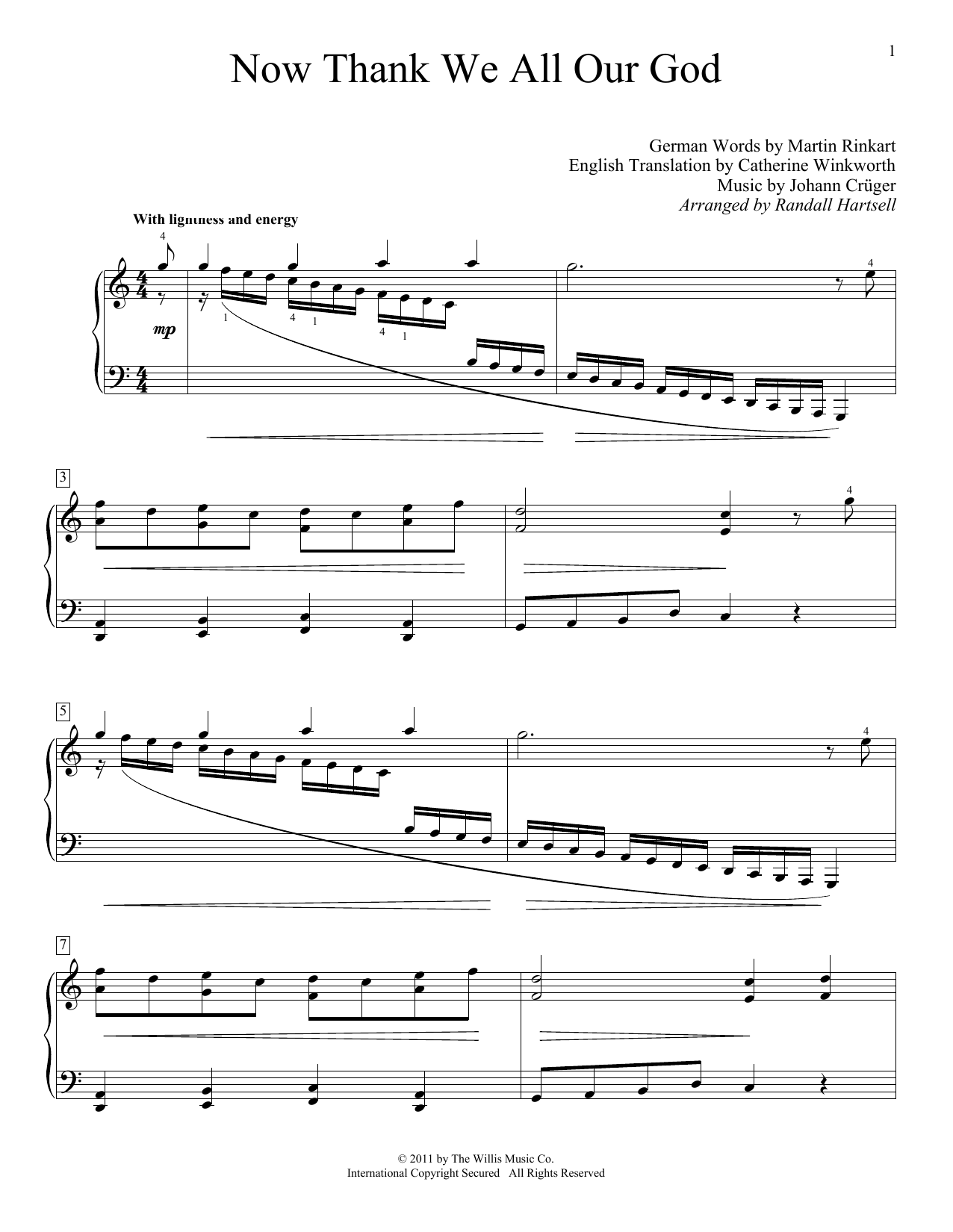 Learn to play Martin Rinkart Now Thank We All Our God sheet music for Educational Piano in minutes. Price: 6.9900$ Martin Rinkart Now Thank We All Our God sheet music notes and chords arranged for Educational Piano