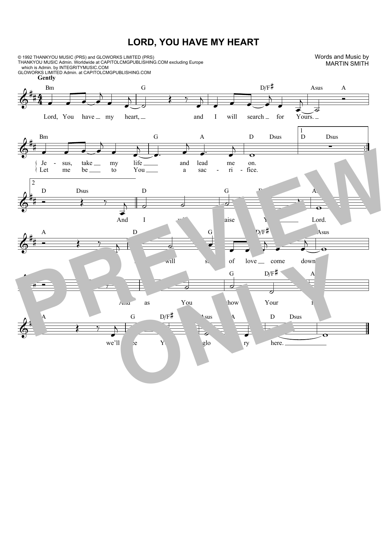Learn to play Martin Smith Lord, You Have My Heart sheet music for Lead Sheet / Fake Book in minutes. Price: 5.9900$ Martin Smith Lord, You Have My Heart sheet music notes and chords arranged for Lead Sheet / Fake Book