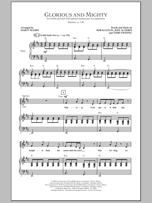 Learn to play Marty Hamby Glorious And Mighty sheet music for SATB Choir in minutes. Marty Hamby Glorious And Mighty sheet music notes and chords. Download Printable PDF.