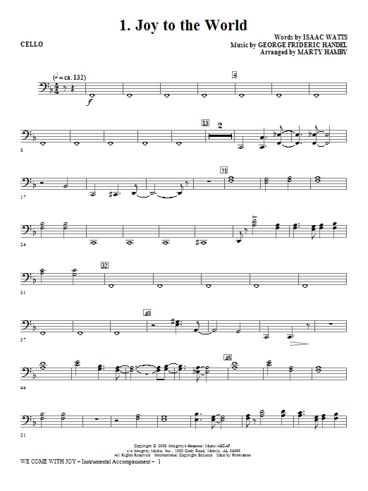 Learn to play Marty Hamby We Come With Joy Orchestration - Cello sheet music for Choir Instrumental Pak in minutes. Price: 26.9700$ Marty Hamby We Come With Joy Orchestration - Cello sheet music notes and chords arranged for Choir Instrumental Pak