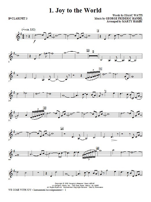 Learn to play Marty Hamby We Come With Joy Orchestration - Clarinet 3 sheet music for Choir Instrumental Pak in minutes. Price: 26.9700$ Marty Hamby We Come With Joy Orchestration - Clarinet 3 sheet music notes and chords arranged for Choir Instrumental Pak