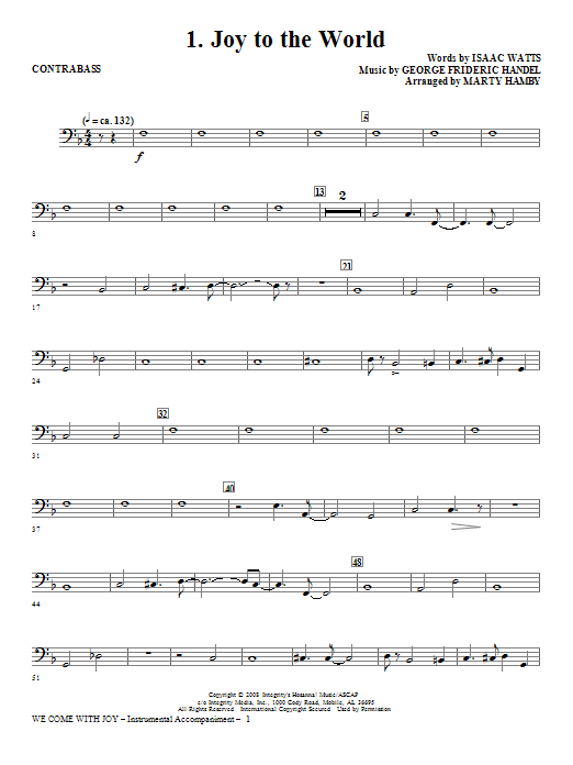 Learn to play Marty Hamby We Come With Joy Orchestration - Contrabass sheet music for Choir Instrumental Pak in minutes. Price: 26.9700$ Marty Hamby We Come With Joy Orchestration - Contrabass sheet music notes and chords arranged for Choir Instrumental Pak