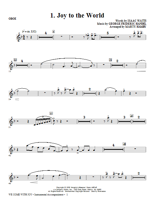 Learn to play Marty Hamby We Come With Joy Orchestration - Oboe sheet music for Choir Instrumental Pak in minutes. Price: 26.9700$ Marty Hamby We Come With Joy Orchestration - Oboe sheet music notes and chords arranged for Choir Instrumental Pak