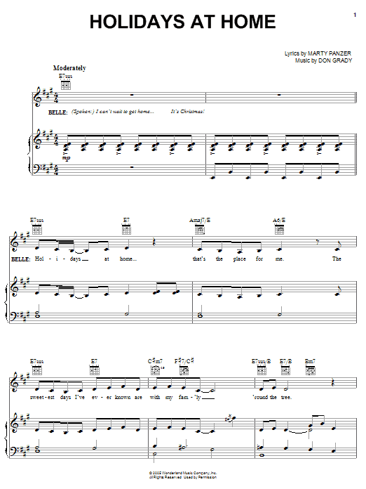 Marty Panzer Holidays At Home sheet music notes and chords. Download Printable PDF.