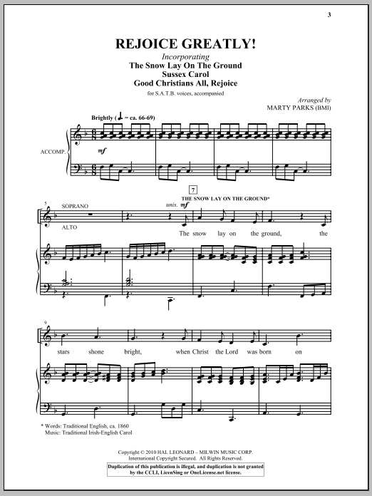 Marty Parks Rejoice Greatly! sheet music notes and chords. Download Printable PDF.