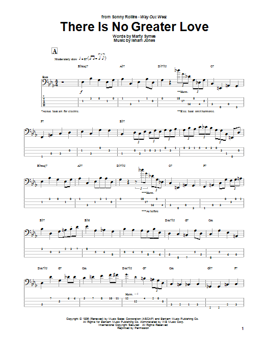 Learn to play Marty Symes There Is No Greater Love sheet music for Bass Guitar Tab in minutes. Price: 7.8900$ Marty Symes There Is No Greater Love sheet music notes and chords arranged for Bass Guitar Tab