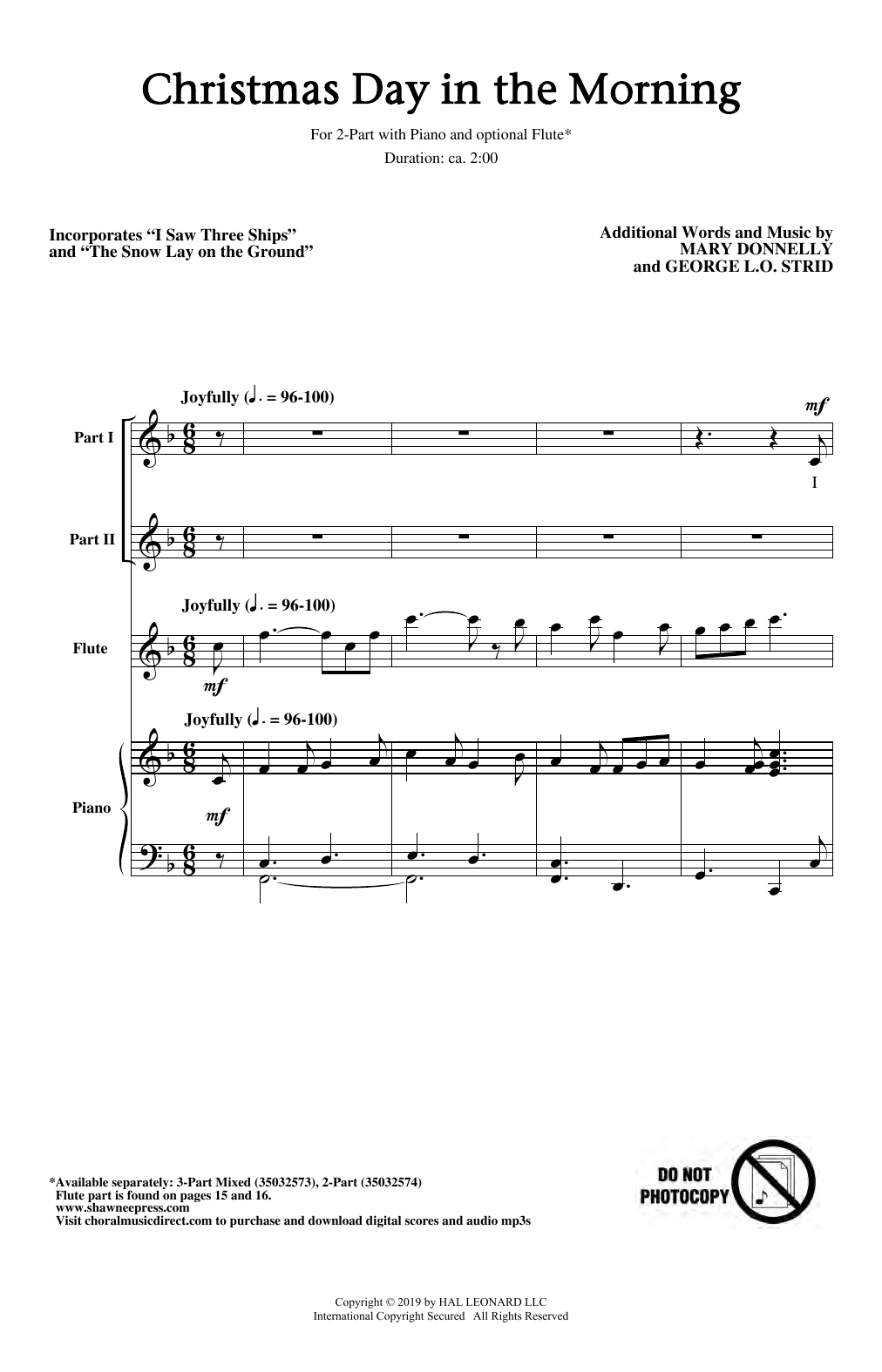 Learn to play Mary Donnelly Christmas Day In The Morning sheet music for 3-Part Mixed Choir in minutes. Price: 3.9900$ Mary Donnelly Christmas Day In The Morning sheet music notes and chords arranged for 3-Part Mixed Choir