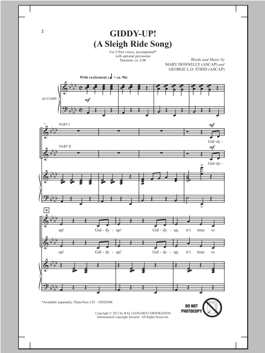 Mary Donnelly Giddy-Up! sheet music notes and chords. Download Printable PDF.