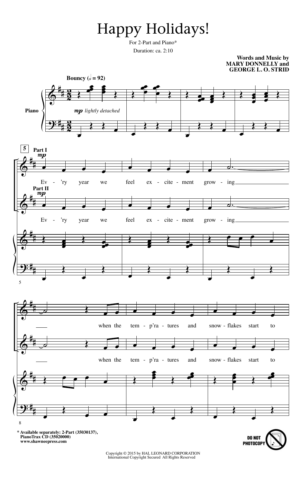 Mary Donnelly Happy Holidays! sheet music notes and chords. Download Printable PDF.