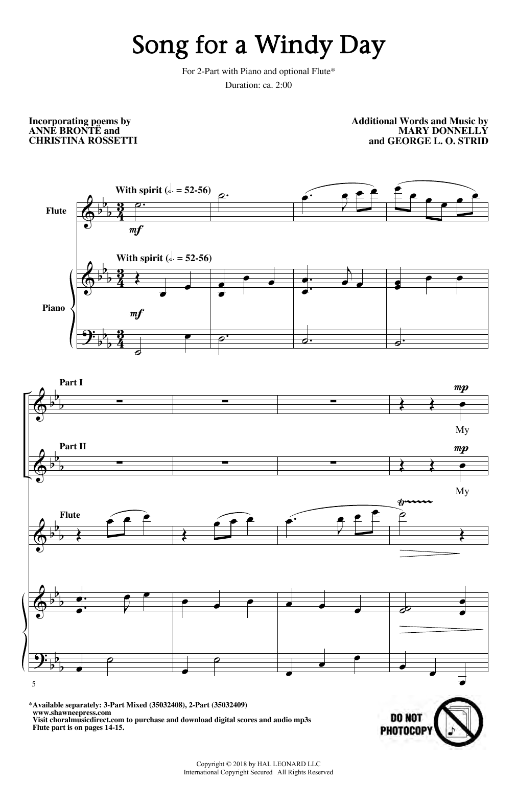 Learn to play Mary Donnelly & George L.O. Strid Song For A Windy Day sheet music for 3-Part Mixed Choir in minutes. Price: 3.9900$ Mary Donnelly & George L.O. Strid Song For A Windy Day sheet music notes and chords arranged for 3-Part Mixed Choir