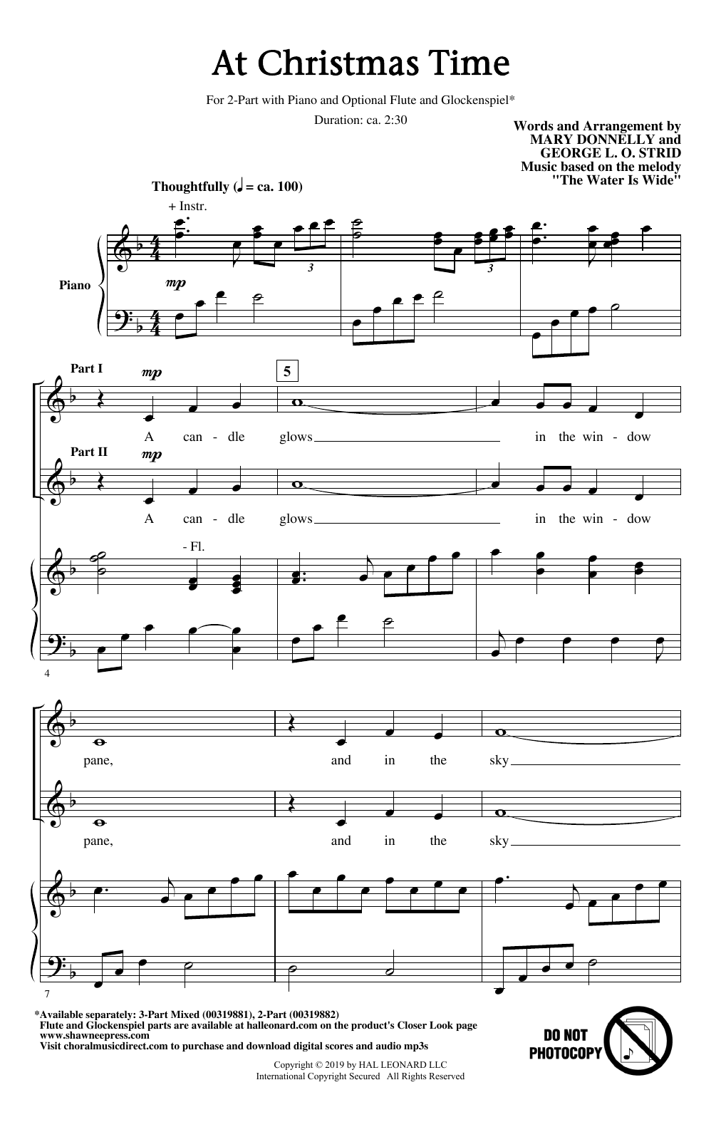 Learn to play Mary Donnelly and George L.O. Strid At Christmas Time sheet music for 3-Part Mixed Choir in minutes. Mary Donnelly and George L.O. Strid At Christmas Time sheet music notes and chords. Download Printable PDF.