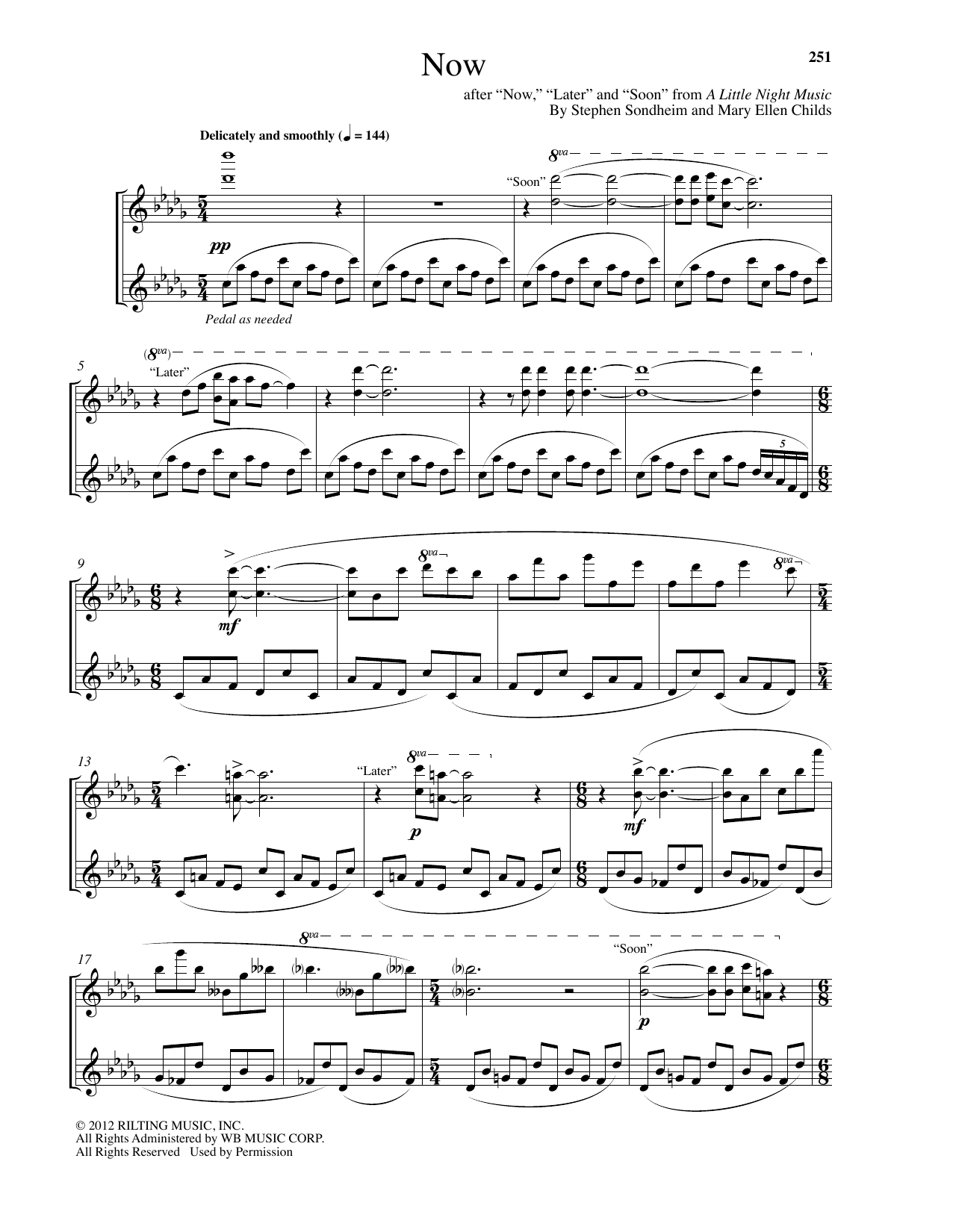 Mary Ellen Childs Now sheet music notes and chords. Download Printable PDF.