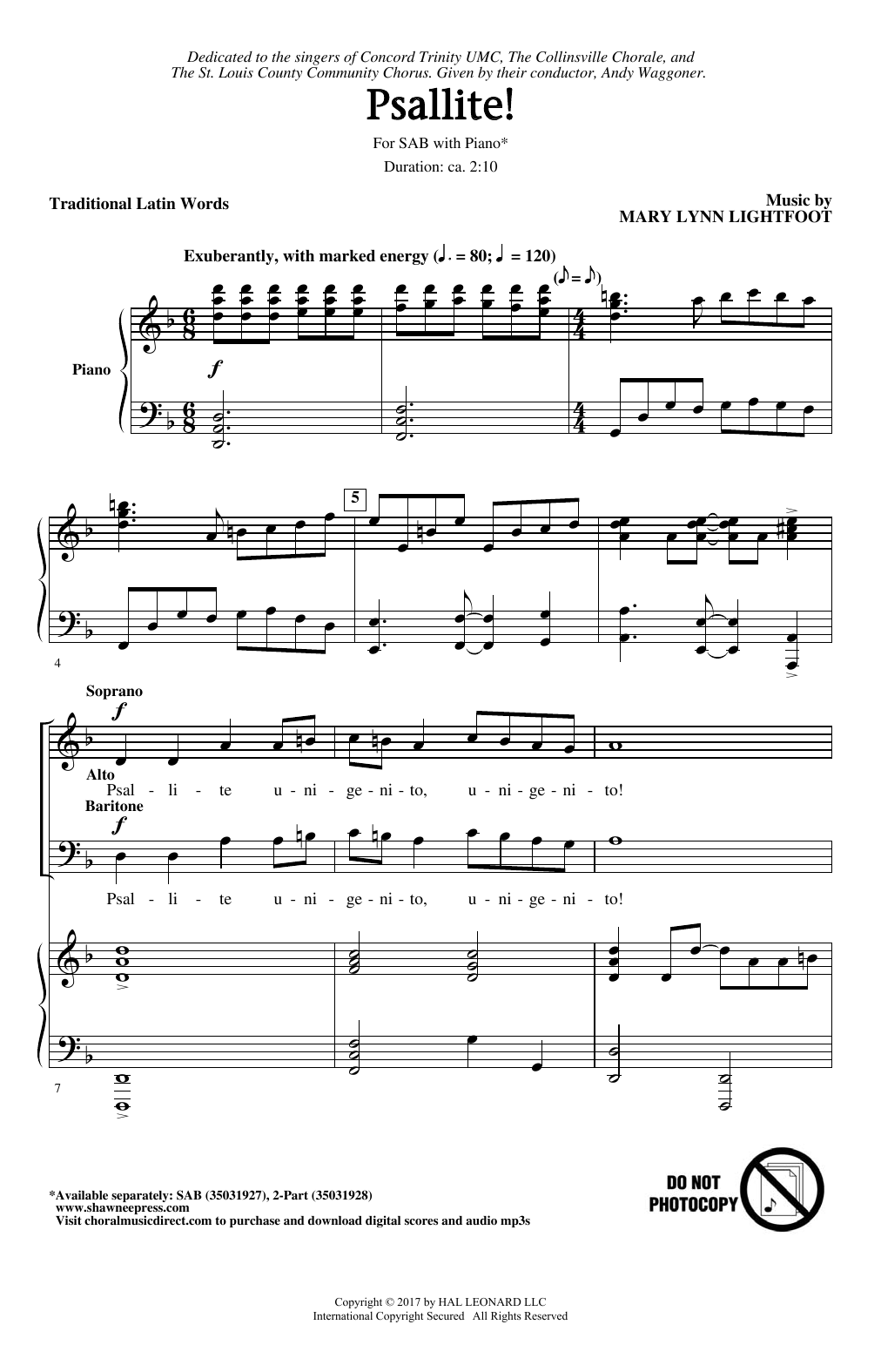 Mary Lynn Lightfoot Psallite! sheet music notes and chords. Download Printable PDF.