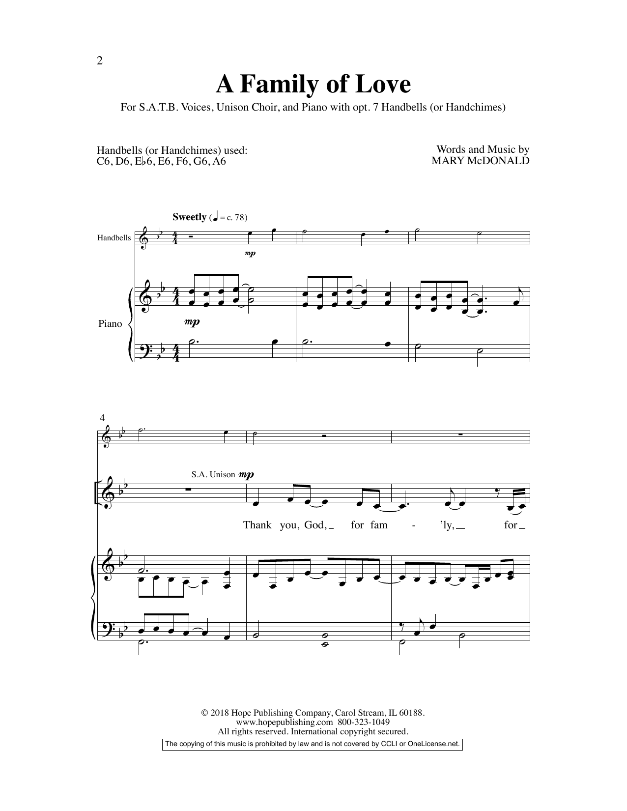 Learn to play Mary McDonald A Family Of Love sheet music for SATB Choir in minutes. Price: 3.9900$ Mary McDonald A Family Of Love sheet music notes and chords arranged for SATB Choir