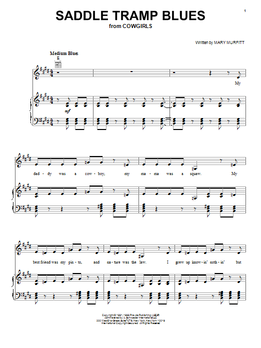 Mary Murfitt Saddle Tramp Blues sheet music notes and chords. Download Printable PDF.