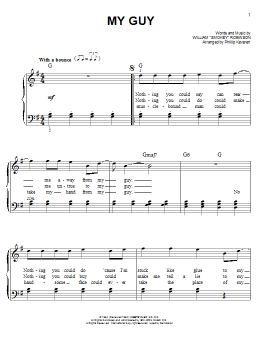 Learn to play Mary Wells My Guy sheet music for Easy Piano in minutes. Price: 6.9900$ Mary Wells My Guy sheet music notes and chords arranged for Easy Piano