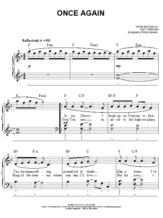 Matt Redman Once Again sheet music notes and chords. Download Printable PDF.