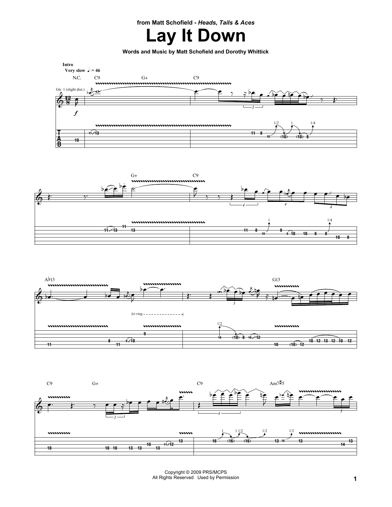 Matt Schofield Lay It Down sheet music notes and chords. Download Printable PDF.