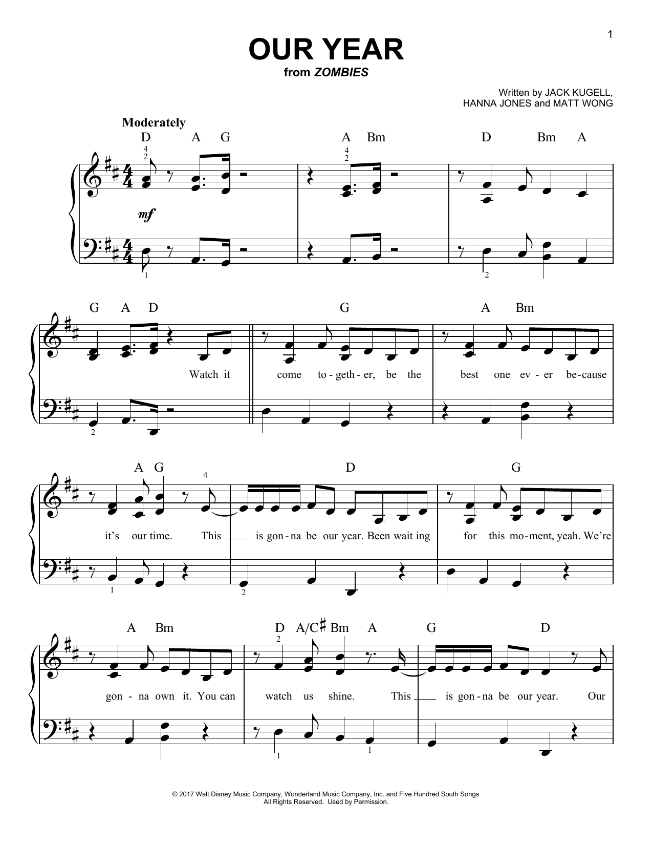 Learn to play Matt Wong Our Year sheet music for Easy Piano in minutes. Price: 6.9900$ Matt Wong Our Year sheet music notes and chords arranged for Easy Piano