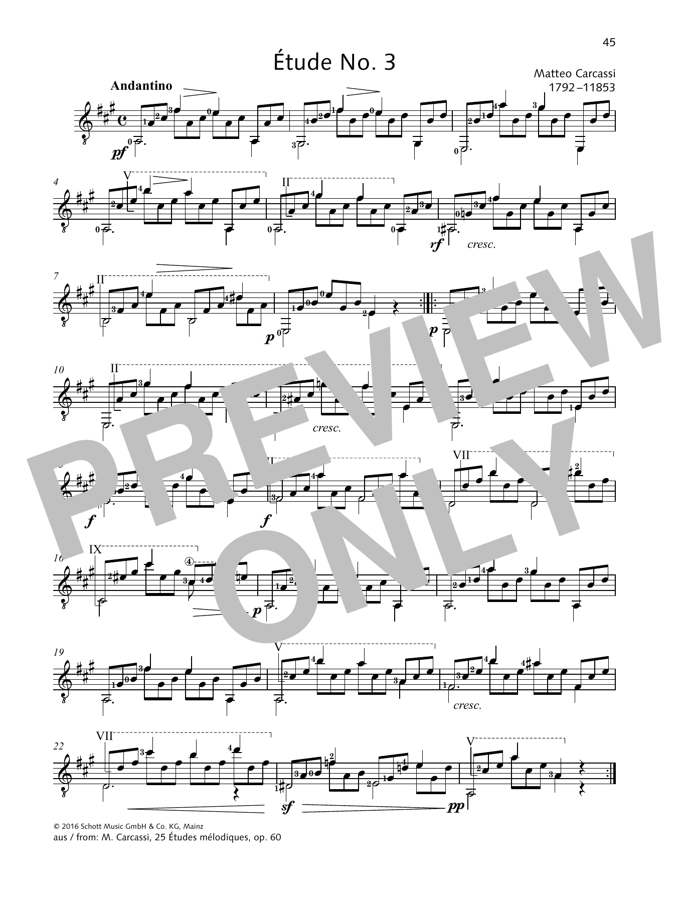 Learn to play Matteo Carcassi Àtude No. 3 sheet music for Solo Guitar in minutes. Price: 6.9900$ Matteo Carcassi Àtude No. 3 sheet music notes and chords arranged for Solo Guitar