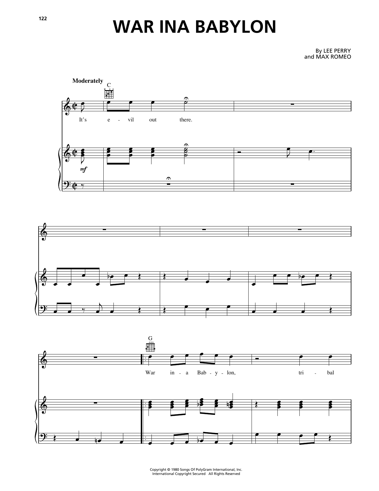 Max Romeo War Ina Babylon sheet music notes and chords. Download Printable PDF.