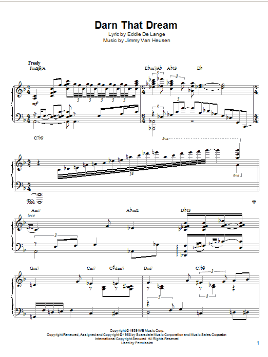 McCoy Tyner Darn That Dream sheet music notes and chords. Download Printable PDF.