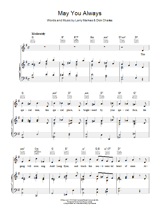 McGuire Sisters May You Always sheet music notes and chords. Download Printable PDF.