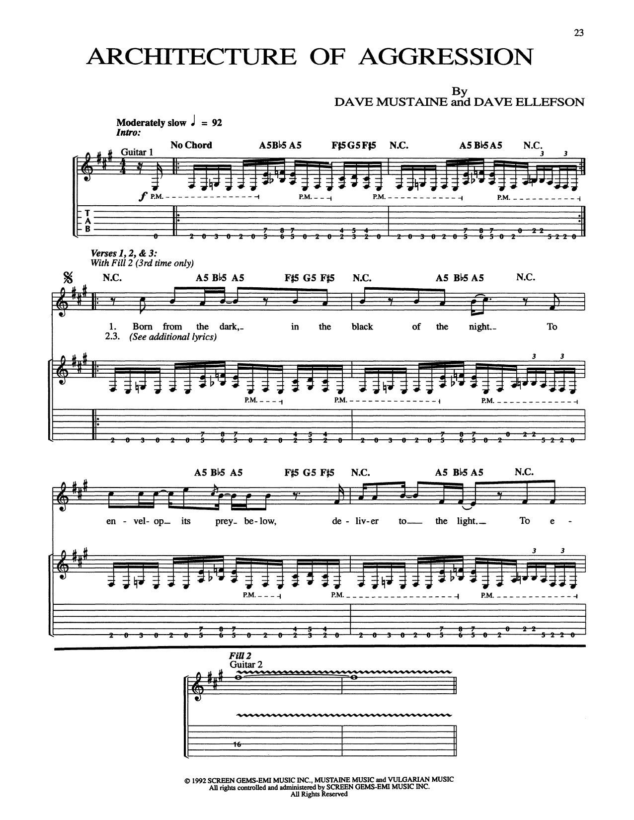 Megadeth Architecture Of Aggression sheet music notes and chords. Download Printable PDF.