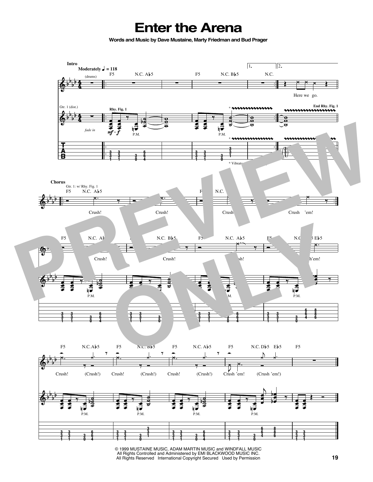 Megadeth Enter The Arena sheet music notes and chords. Download Printable PDF.