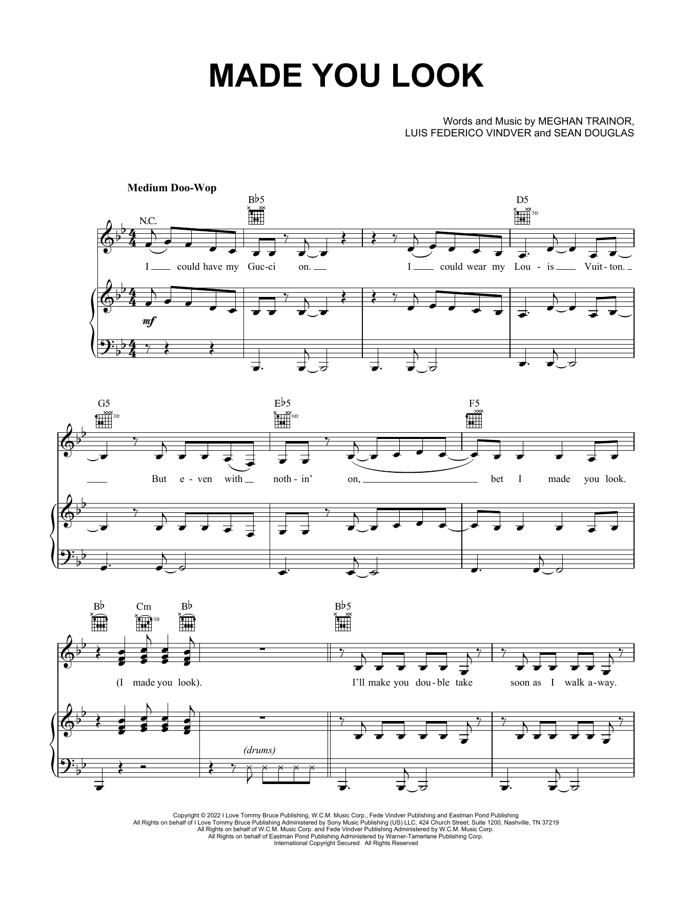 Made You Look: 1st B-flat Clarinet: 1st B-flat Clarinet Part - Digital  Sheet Music Download