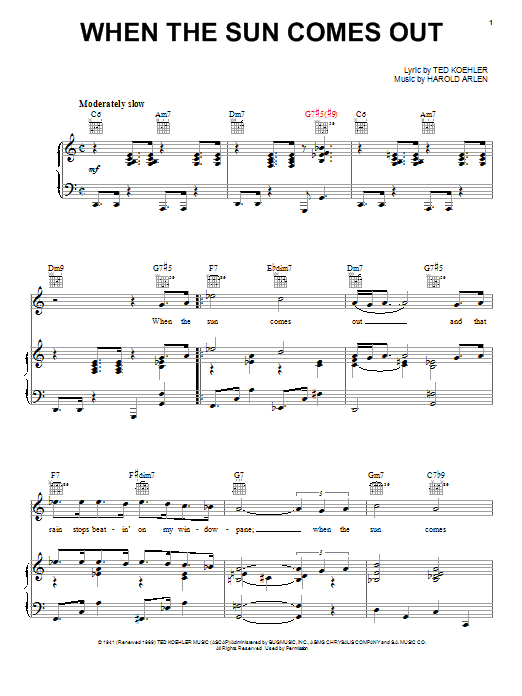 Mel Torme When The Sun Comes Out sheet music notes and chords. Download Printable PDF.