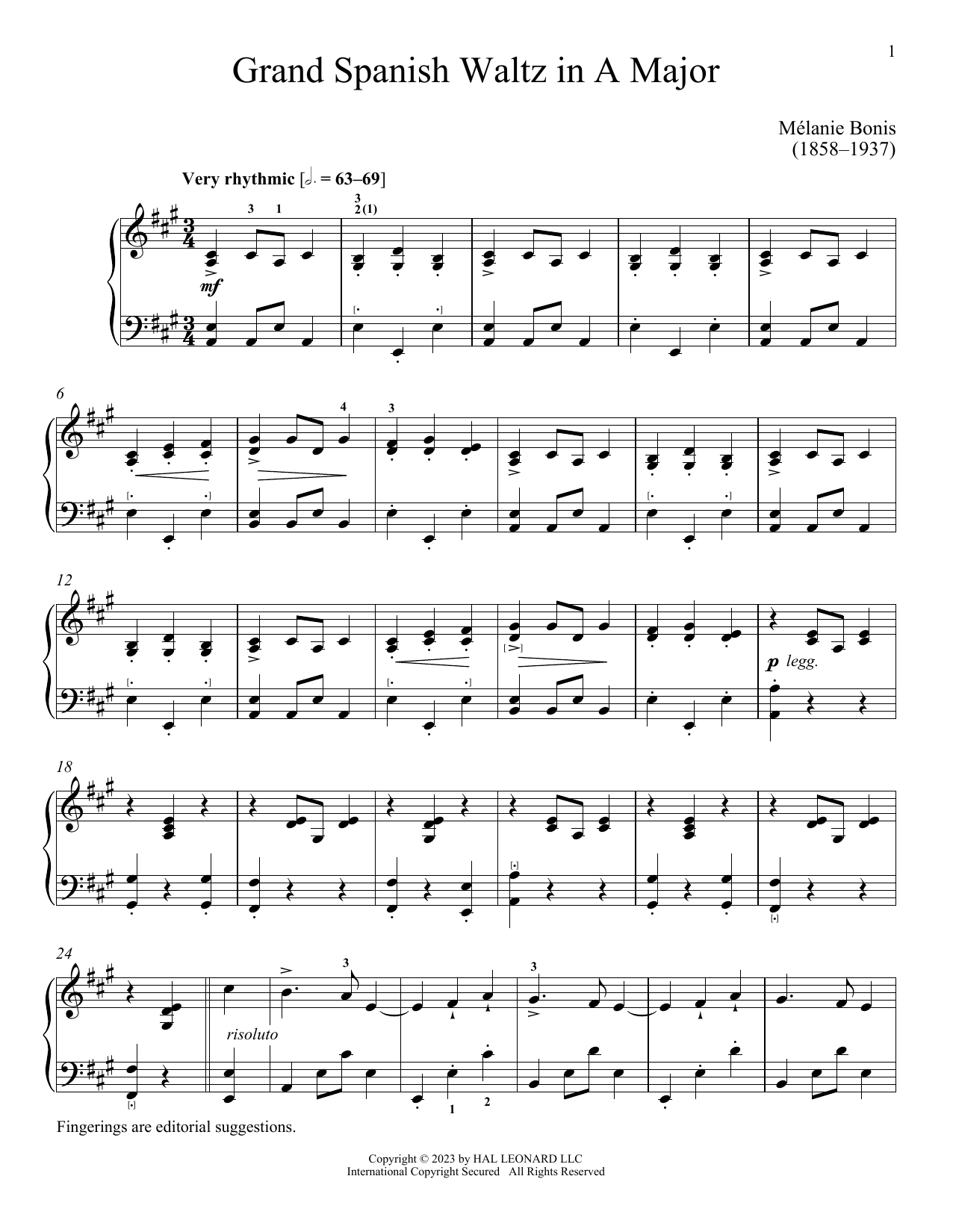 Melanis Bonis The Bohemians sheet music notes and chords. Download Printable PDF.