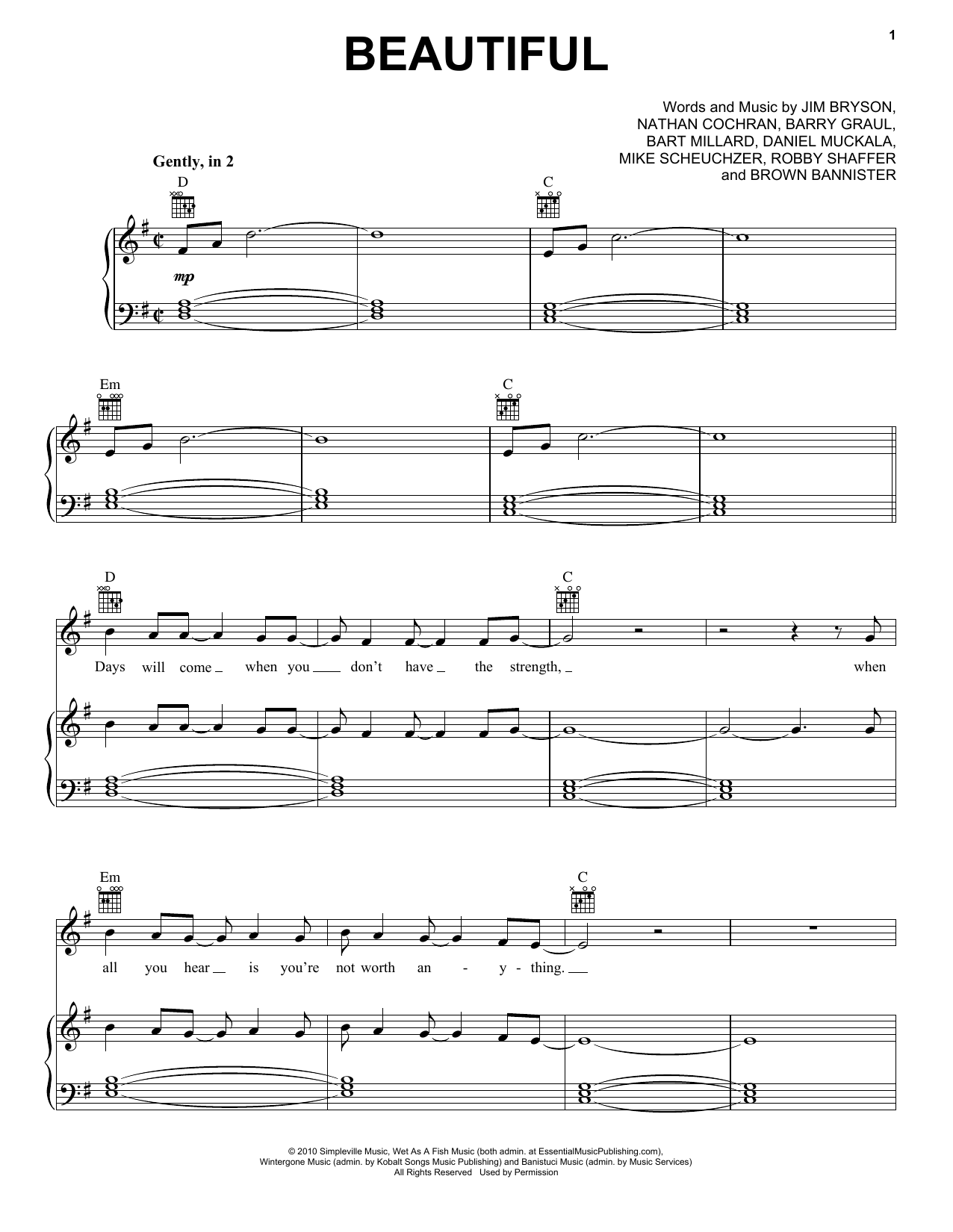 MercyMe Beautiful sheet music notes and chords. Download Printable PDF.