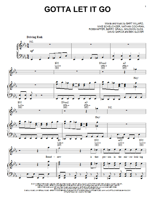 MercyMe Gotta Let It Go sheet music notes and chords. Download Printable PDF.