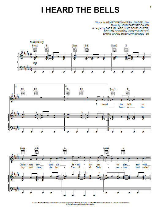 Learn to play MercyMe I Heard The Bells On Christmas Day sheet music for Piano, Vocal & Guitar (Right-Hand Melody) in minutes. MercyMe I Heard The Bells On Christmas Day sheet music notes and chords