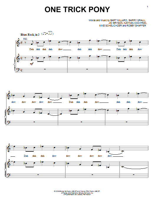 MercyMe One Trick Pony sheet music notes and chords. Download Printable PDF.