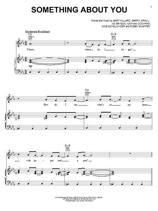 MercyMe Something About You sheet music notes and chords. Download Printable PDF.