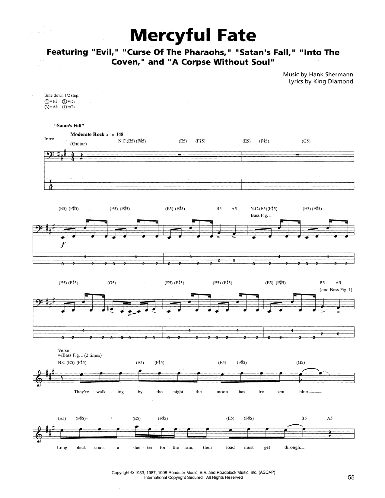 Metallica Mercyful Fate sheet music notes and chords. Download Printable PDF.