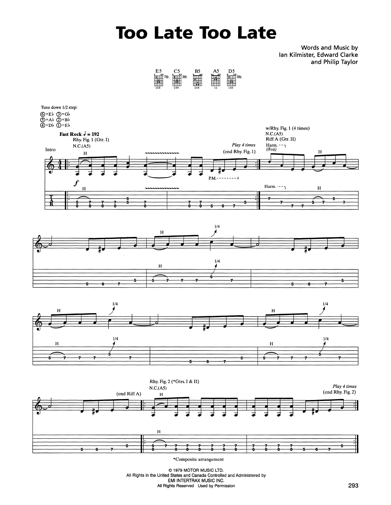 Metallica Too Late Too Late sheet music notes and chords. Download Printable PDF.