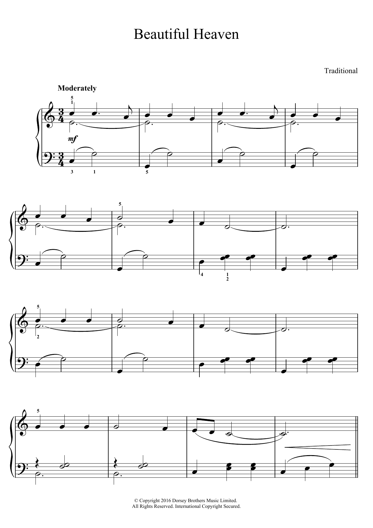 Mexican Folksong Beautiful Heaven sheet music notes and chords. Download Printable PDF.