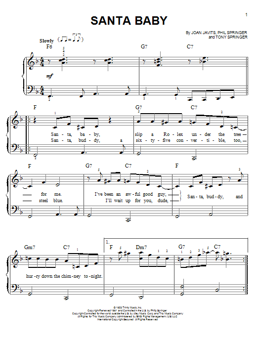 Michael Buble Santa Baby sheet music notes and chords. Download Printable PDF.